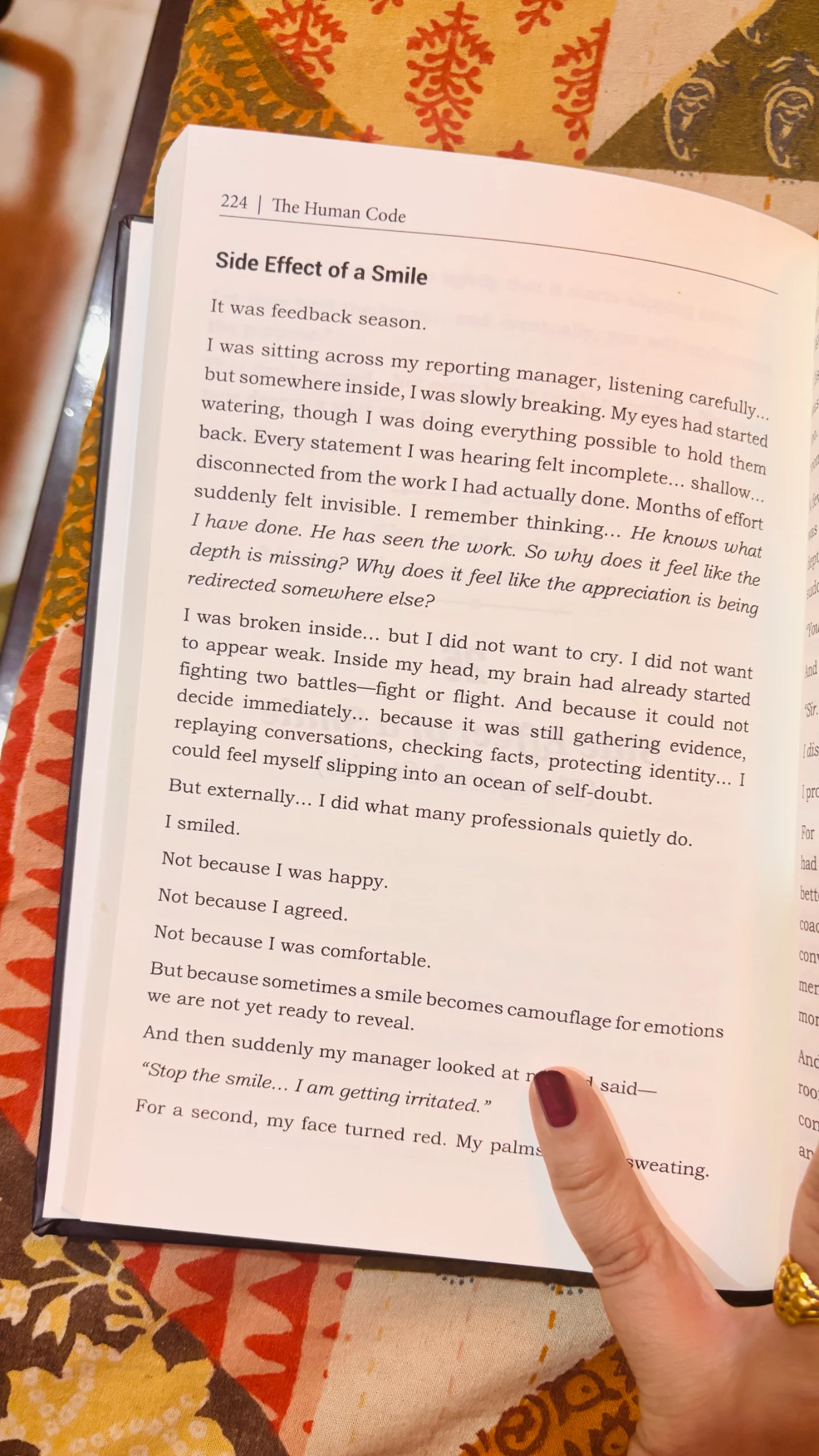 Book page: Side Effect of a Smile